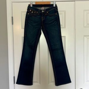 True Religion Becky Boot Cut Low-Rise Jeans. Dark wash. Size 26.